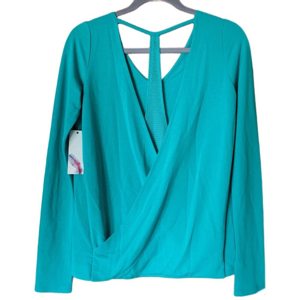 Jessica Simpson Drm Catcher Perfomance Activewear Teal Top Size S - Picture 2 of 2